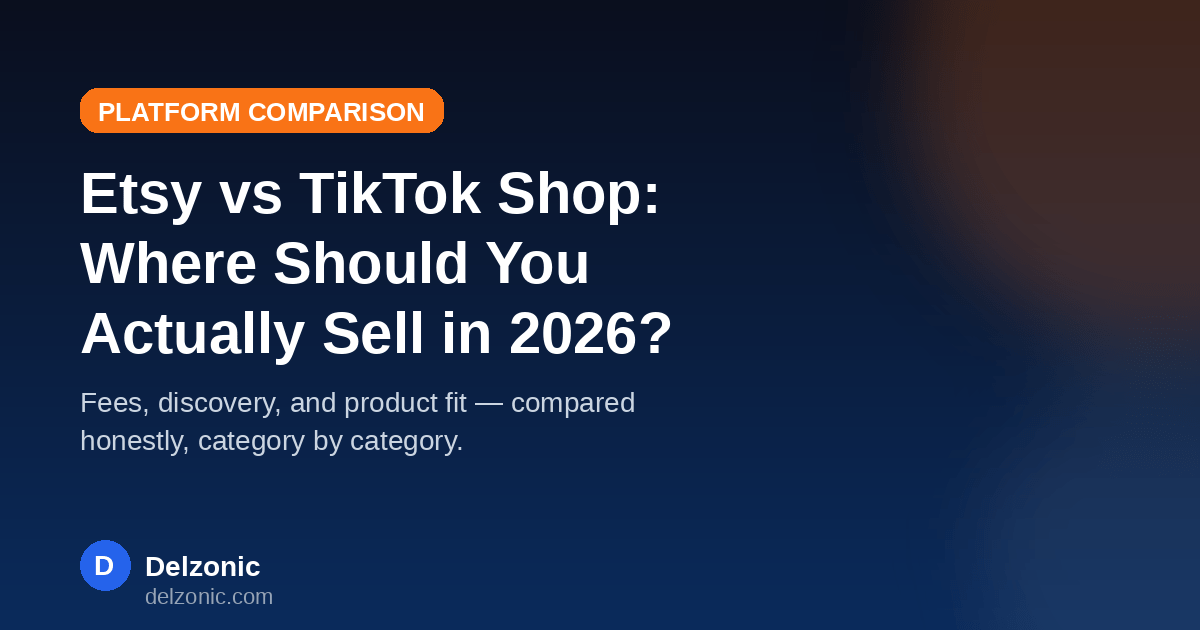 Etsy vs TikTok Shop comparison for sellers in 2026