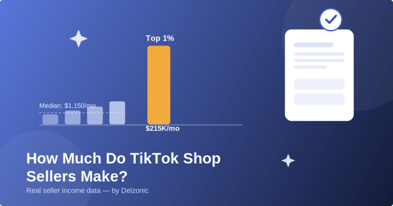 How much TikTok Shop sellers make in 2026 - income distribution chart showing median vs top 1% seller revenue