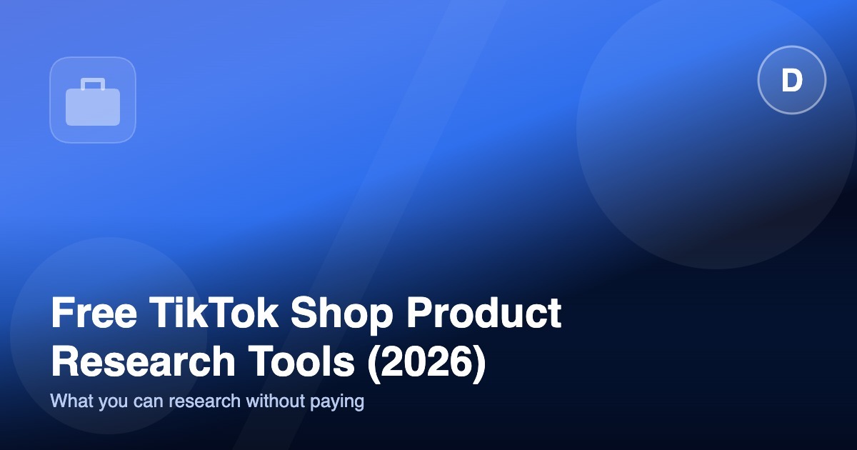 Illustration for a roundup of free TikTok Shop product research tools
