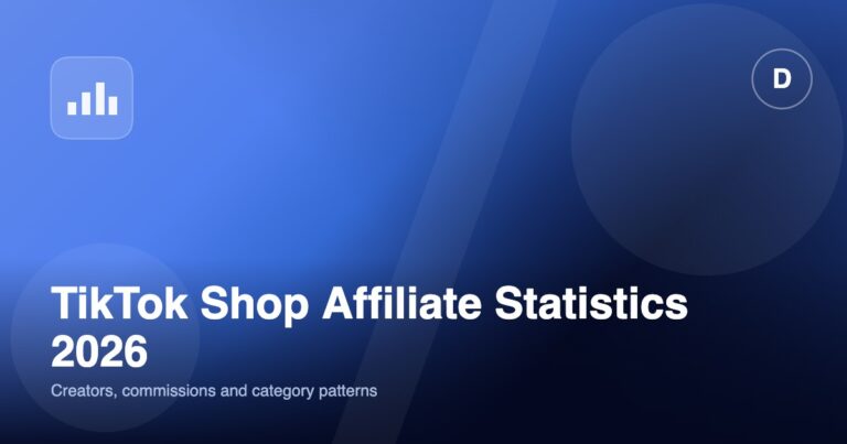 Illustration for a roundup of TikTok Shop affiliate statistics for 2026