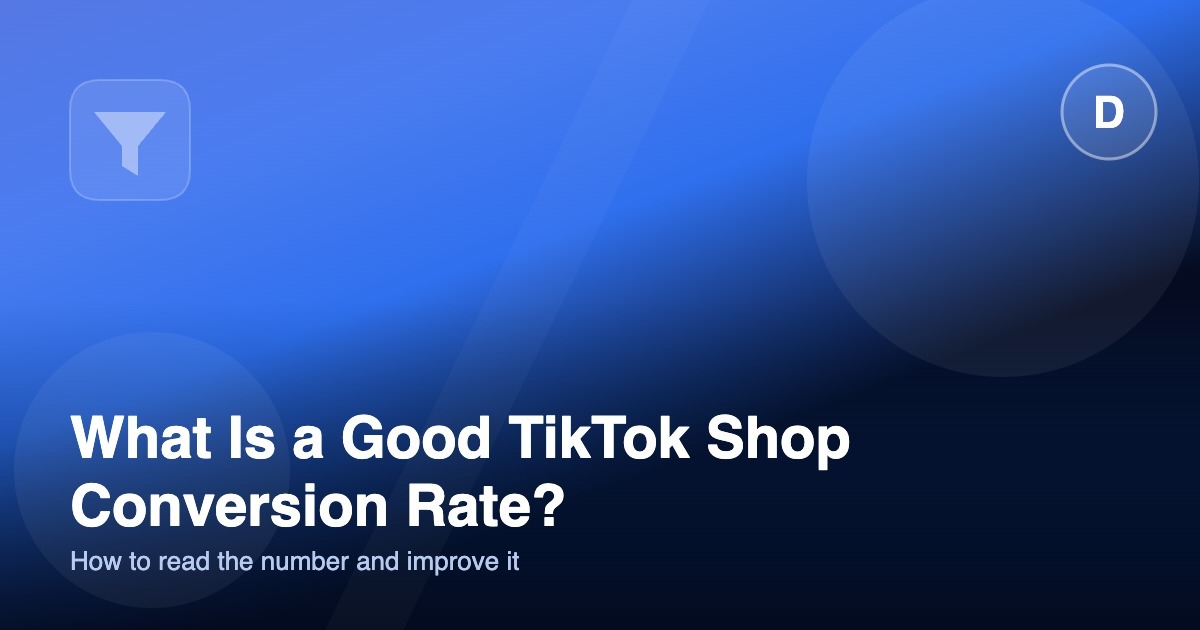 Illustration for an article on what counts as a good TikTok Shop conversion rate