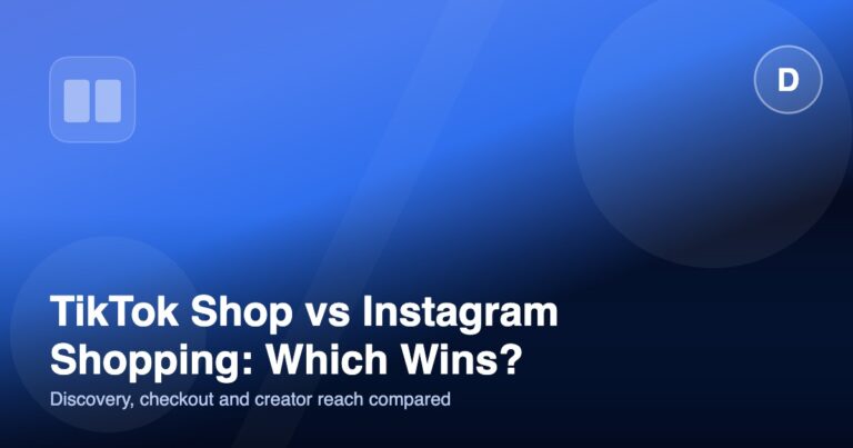 Illustration comparing TikTok Shop and Instagram Shopping for sellers
