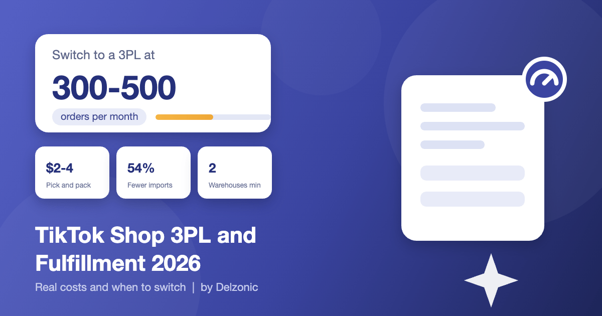 TikTok Shop 3PL and fulfillment 2026 cover showing the 300 to 500 order switching point