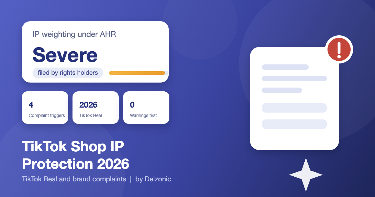 TikTok Shop IP protection 2026 cover showing severe AHR weighting for rights holder complaints